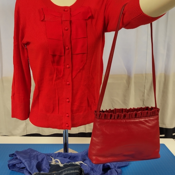 NWOT Coletta Real Leather Red Purse - Picture 3 of 16